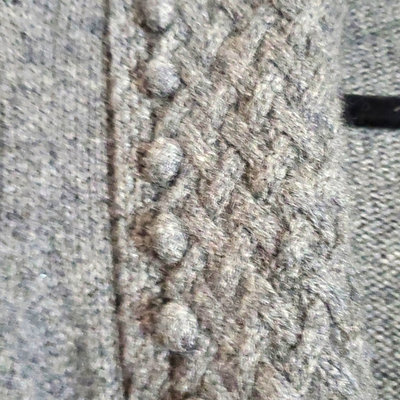 Belted PURE CASHMERE gray sweater small - Picture 3 of 5